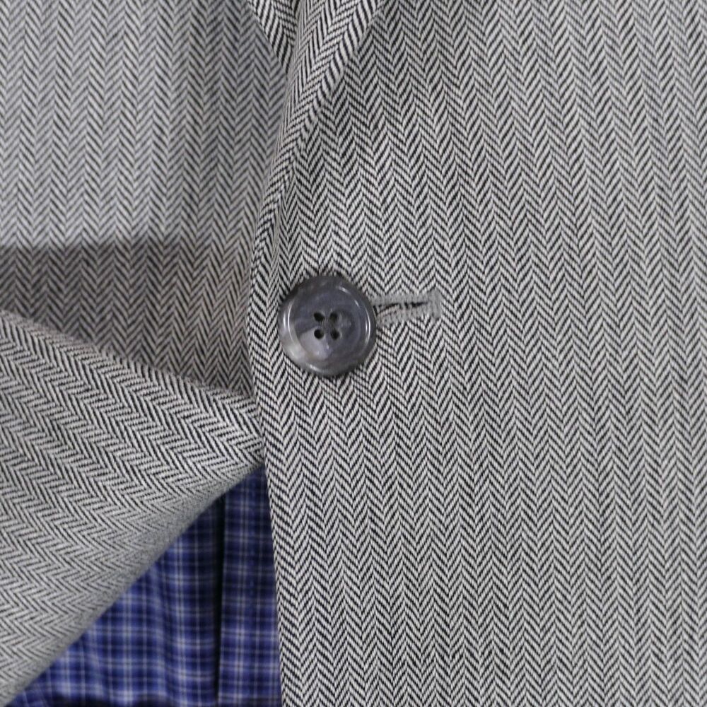 Jos A Bank Signature Sport Coat Blazer Mens 43R Gray Herringbone Silk Camel Hair
